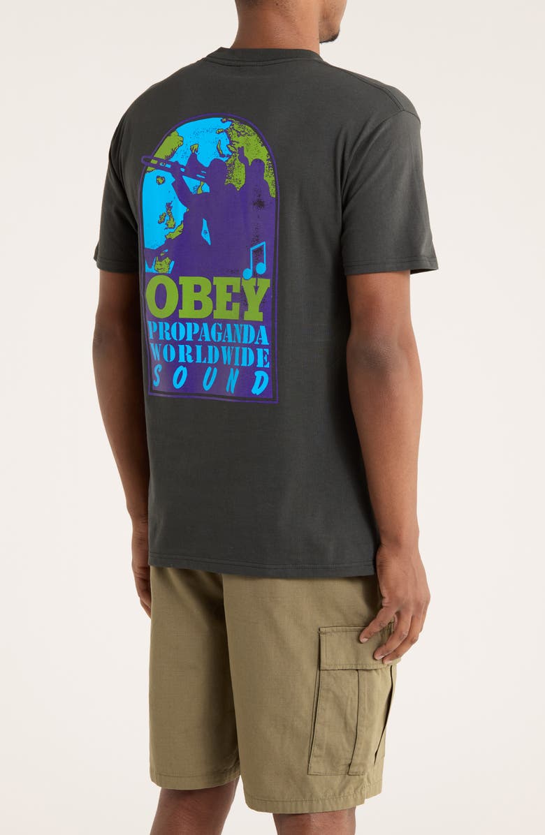 Obey Worldwide Sound Graphic T-Shirt, Alternate, color, Vintage Black