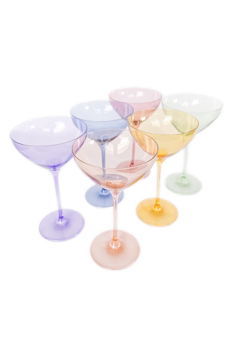 Estelle Colored Glass Set of 2 Martini Glasses, Main, color, 