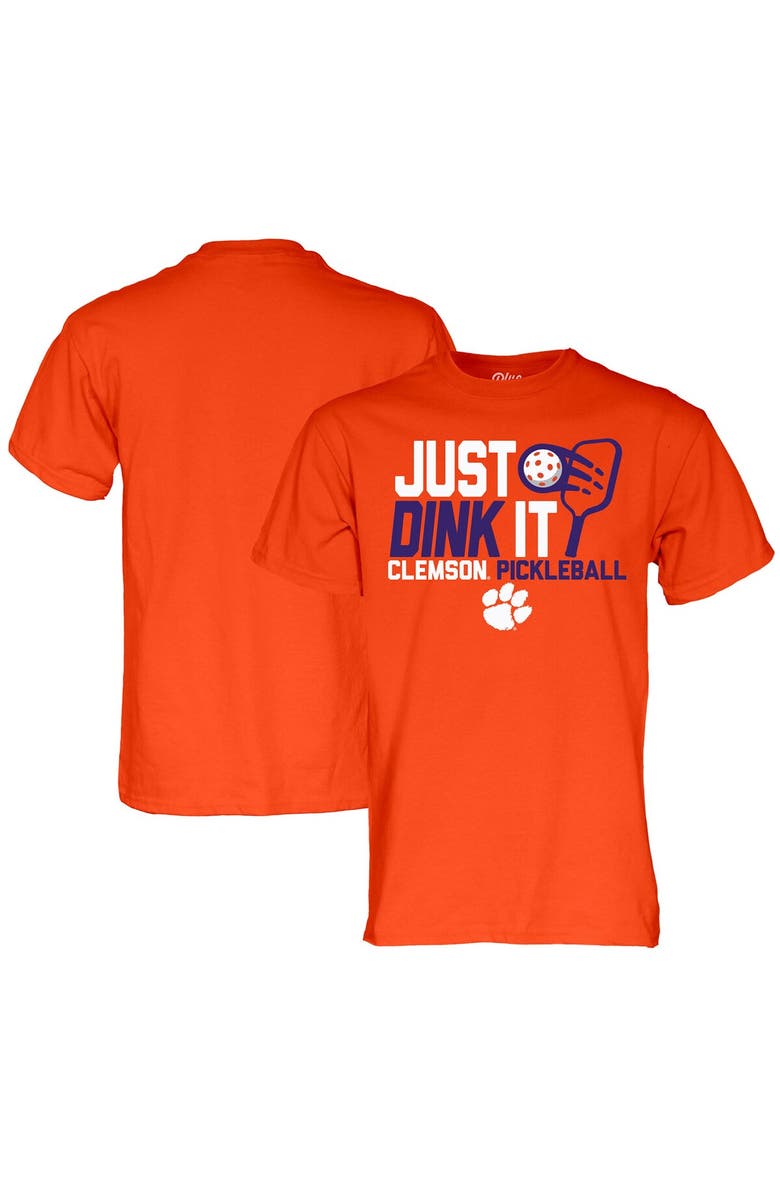 BLUE 84 Men's Blue 84 Orange Clemson Tigers Just Dink It Pickleball T-Shirt, Main, color,