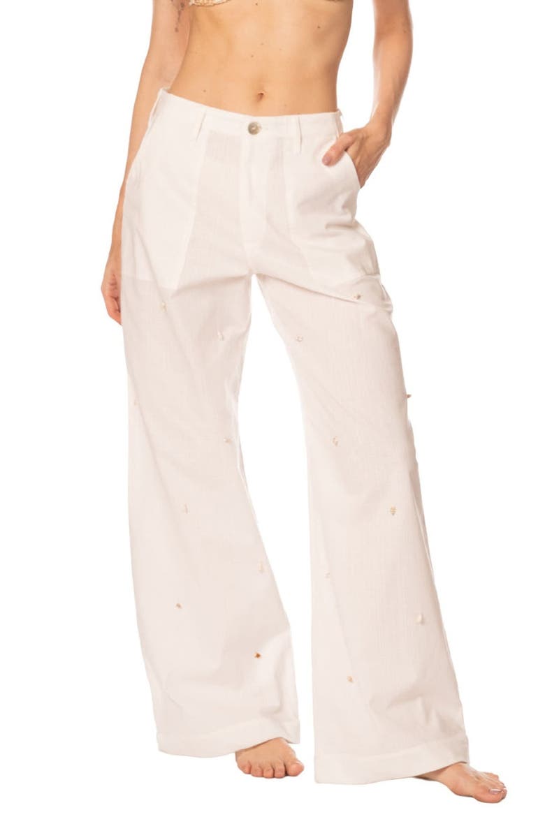 Shell Tides Becca Wide Leg Pants, Main, color, Off White