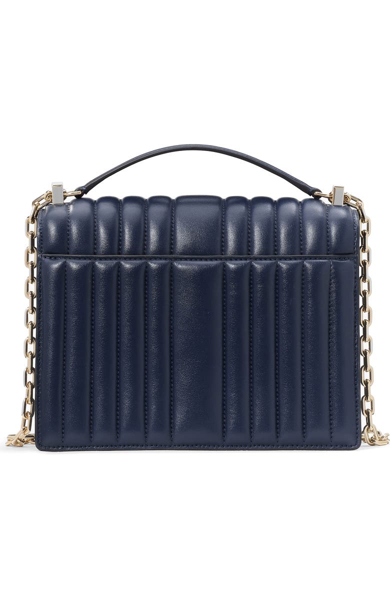 Kate Spade New York deco quilted leather convertible crossbody bag, Alternate, color, Parisian Navy