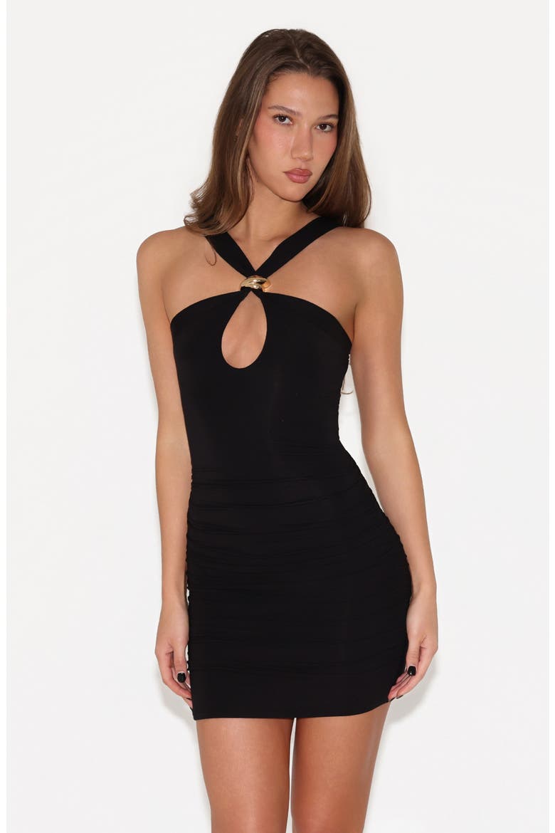 Finch Halter Minidress, Alternate, color, BLACK