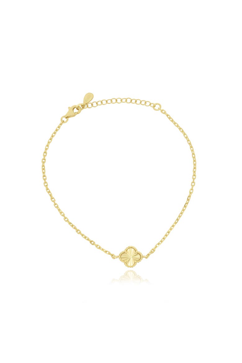 Fluted Single Clover Bracelet, Main, color, Gold-Plated Sterling Silver