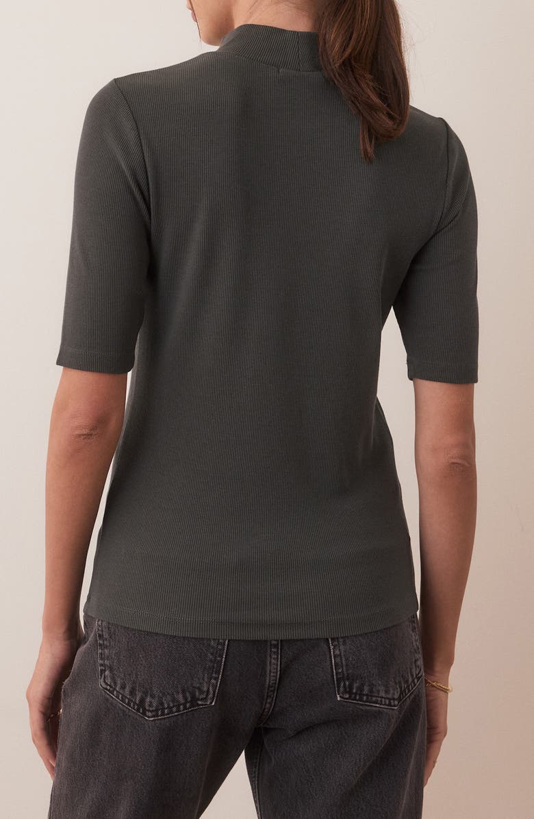 Marine Layer Lexi Short Sleeve Mock Neck Rib Top, Alternate, color, 
