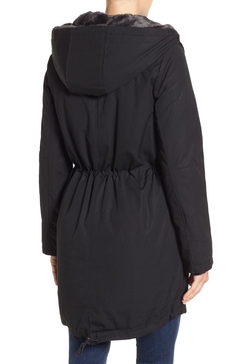 Vince Camuto Cotton Canvas Anorak with Faux Fur Trim Hood, Alternate, color, 