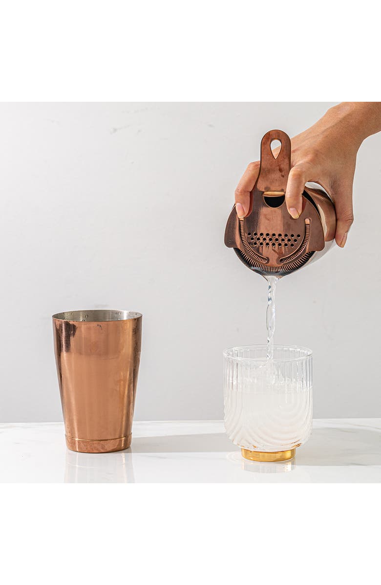 A Bar Above Antique Copper Boston Cocktail Shaker Set, Weighted, Alternate, color, Antique Copper