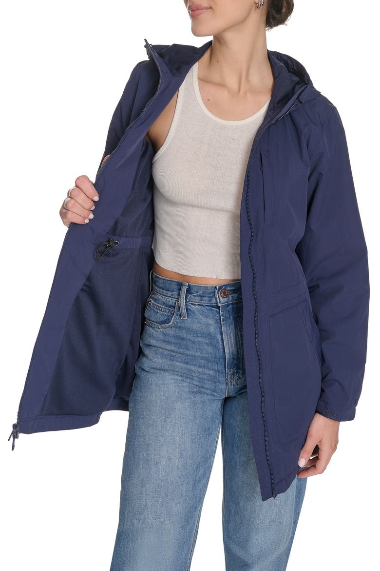 Hooded Rain Jacket, Alternate, color, PEACOAT