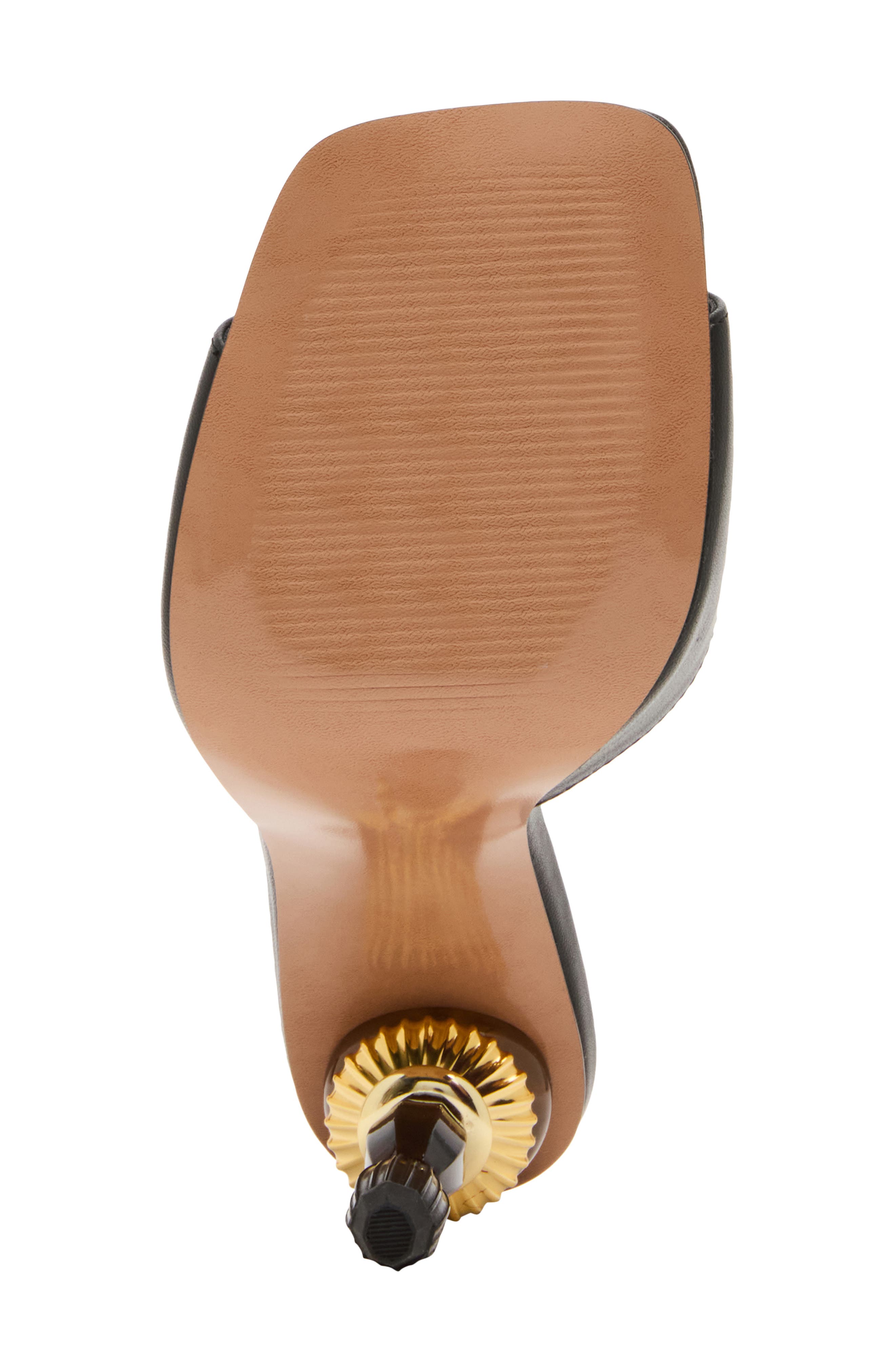 Steve Madden Sia Statement Heel Slide Sandal, Alternate, color, Black