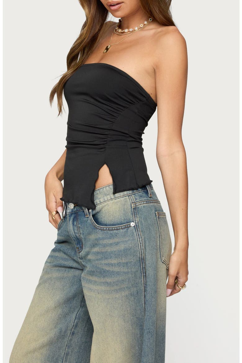 Belinda Asymmetric Tube Top, Alternate, color, BLACK