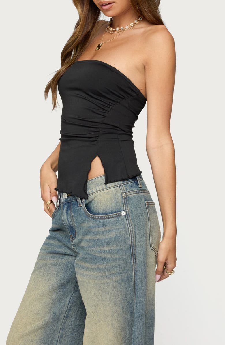 EDIKTED Belinda Asymmetric Tube Top, Alternate, color, Black