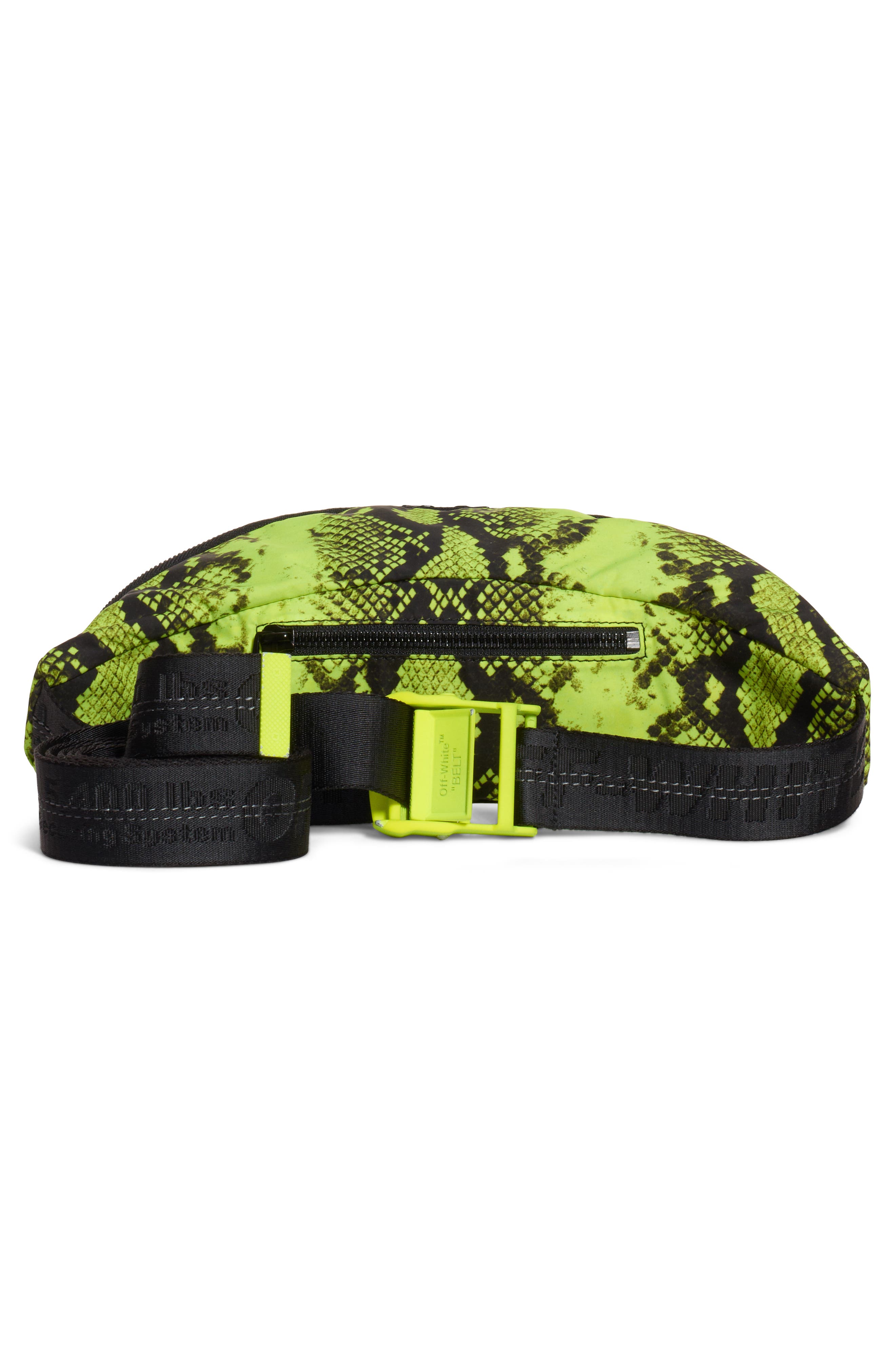Off-White Python Print Belt Bag, Alternate, color, 
