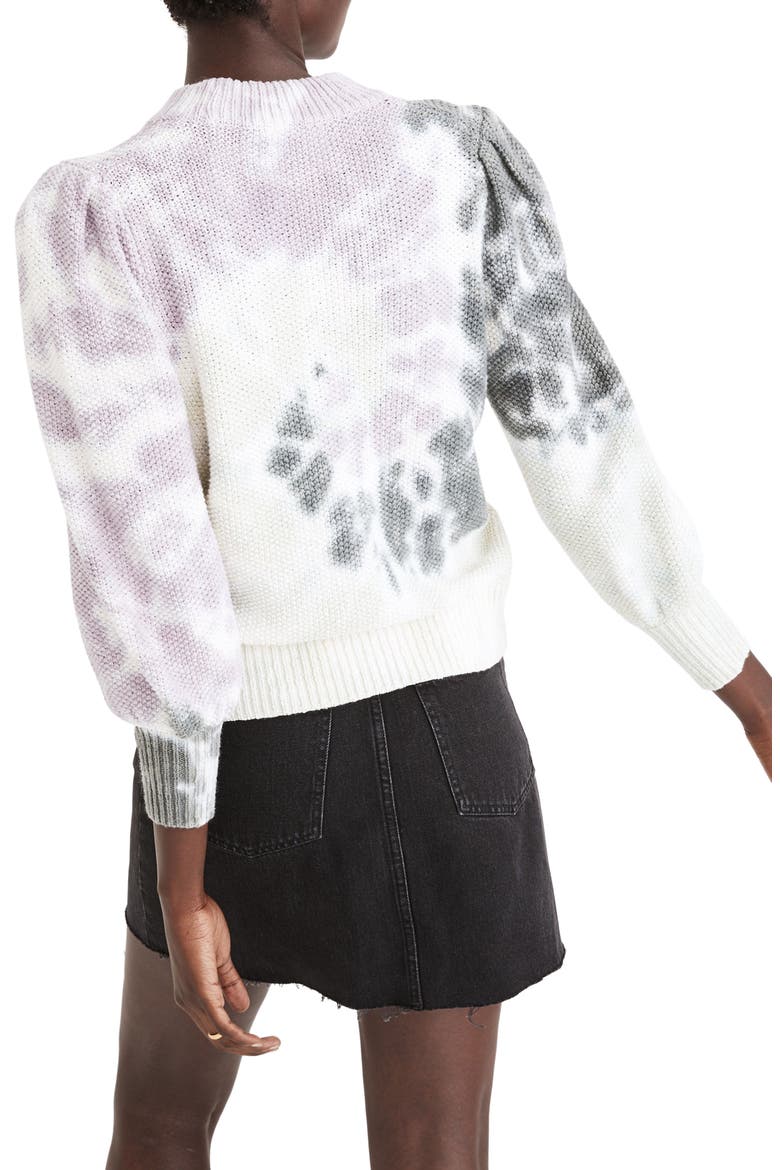 Tie Dye Puff Sleeve Sweater, Alternate, color, LIGHTHOUSE