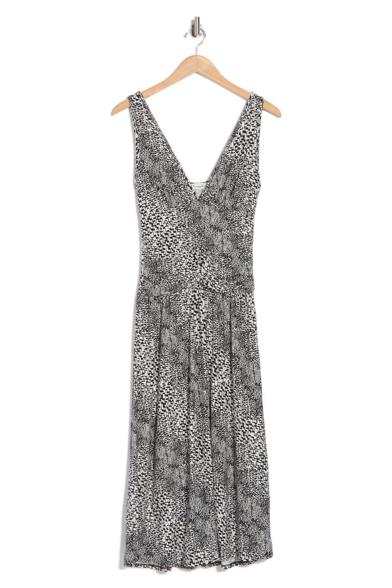 Ruched Midi Dress, Alternate, color, IVORY/ BLACK