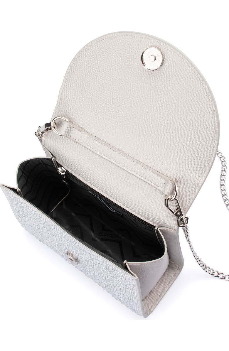 Olga Berg Annabel Crystal Top Handle Bag, Alternate, color, Silver