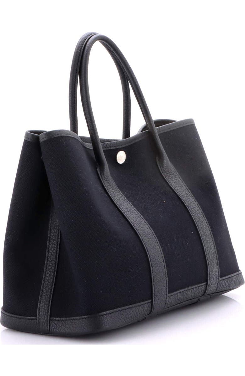 Pre-Owned Hermes Garden Party Tote Toile and Leather 30, Alternate, color, Noir
