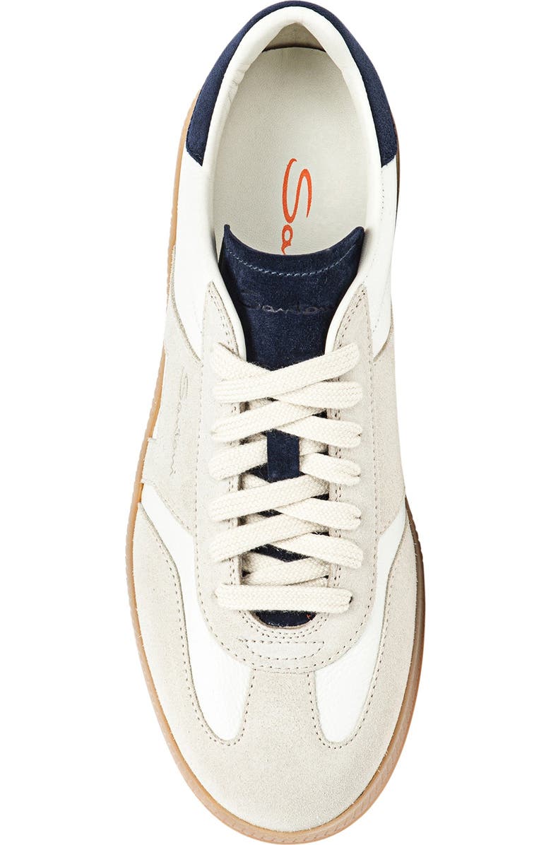 Santoni Women's Leather Sneaker, Alternate, color, White And Blue