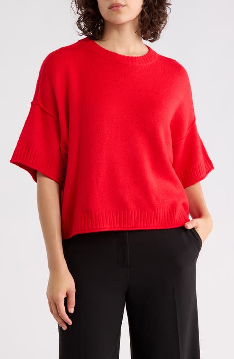 Exposed Seam Drop Shoulder Sweater