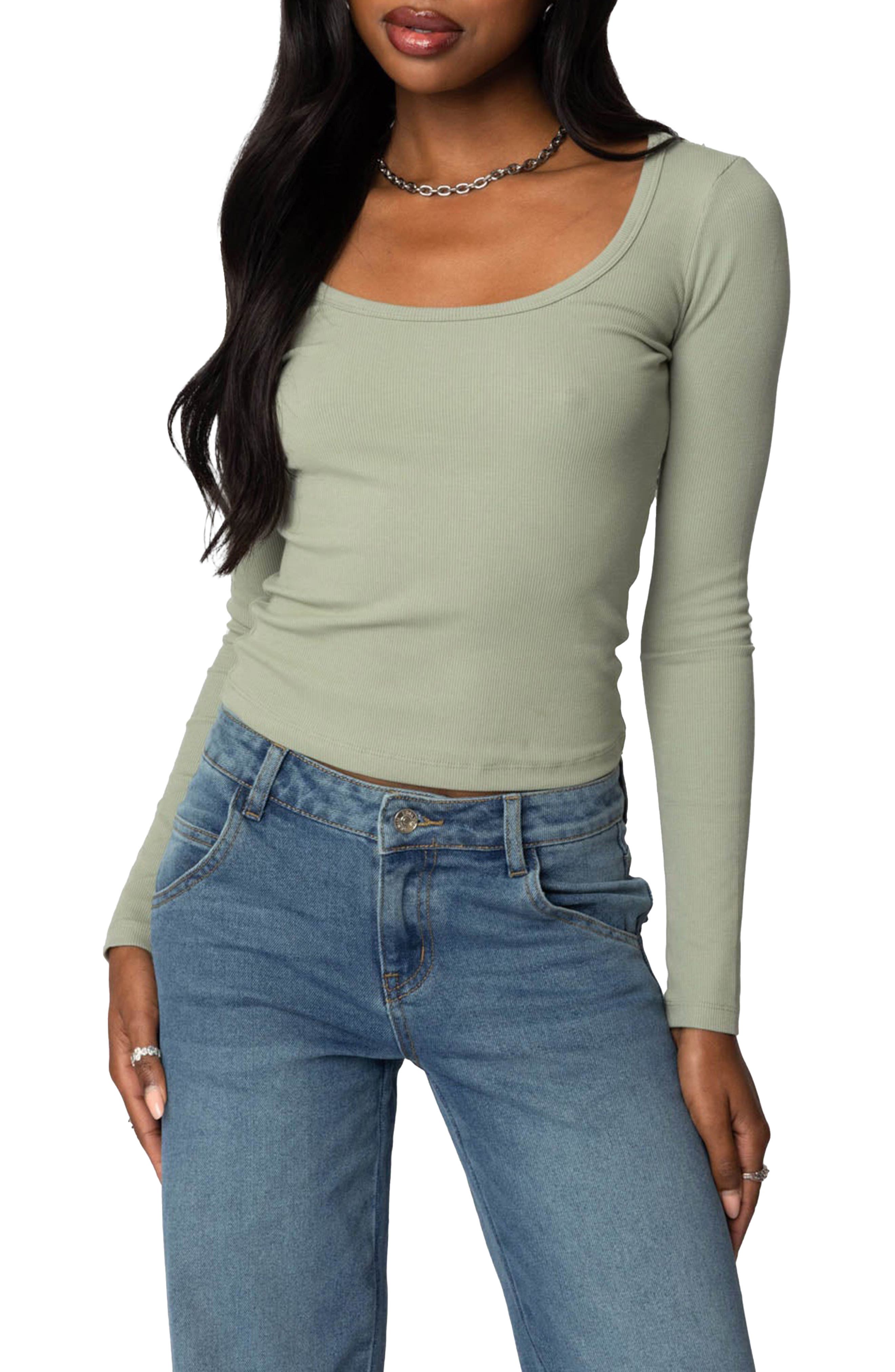 Makenna Rib Scoop Neck Top