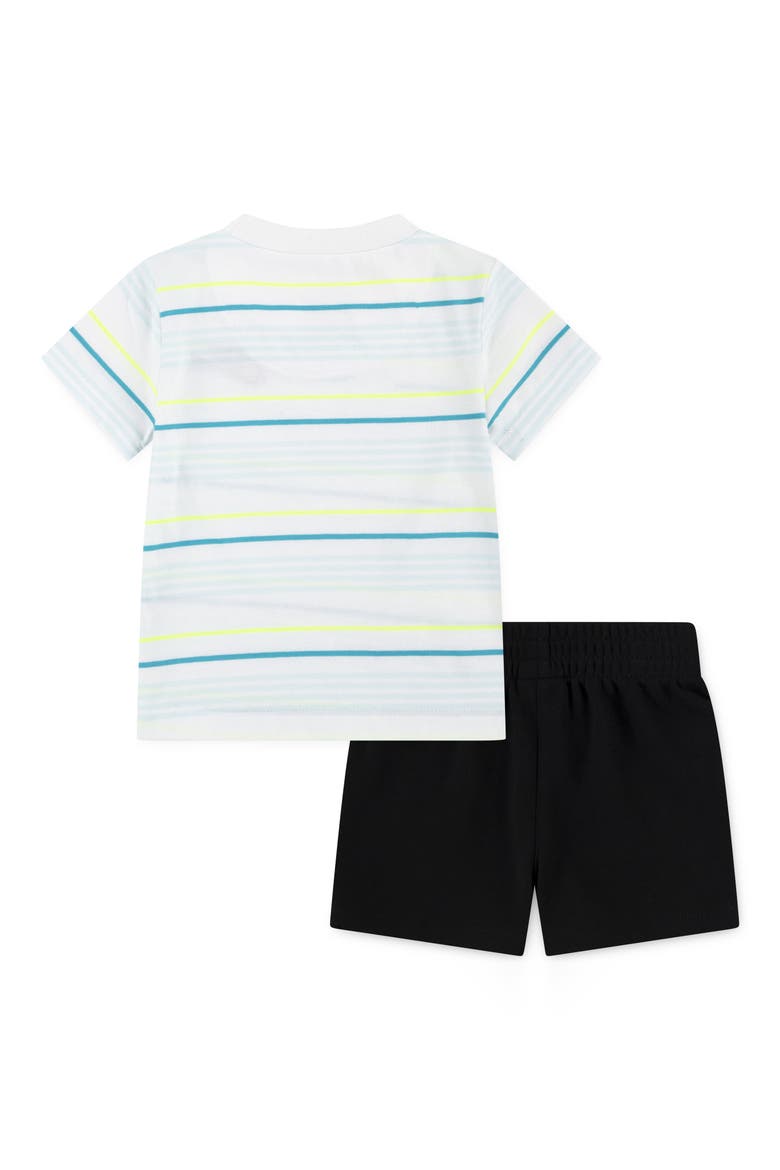 Stripe T-Shirt & French Terry Shorts Set, Alternate, color, BLACK