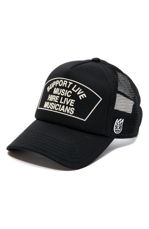 Cult Of Individuality Support Live Music Mesh Back Trucker Hat In Black In Black