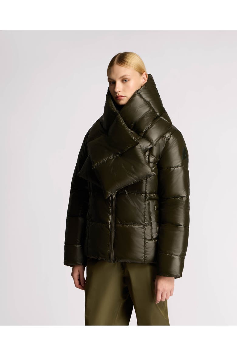 Winekka 2-in-1 Reversible Puffer with Oversized Removable Scarf, Main, color, Moss