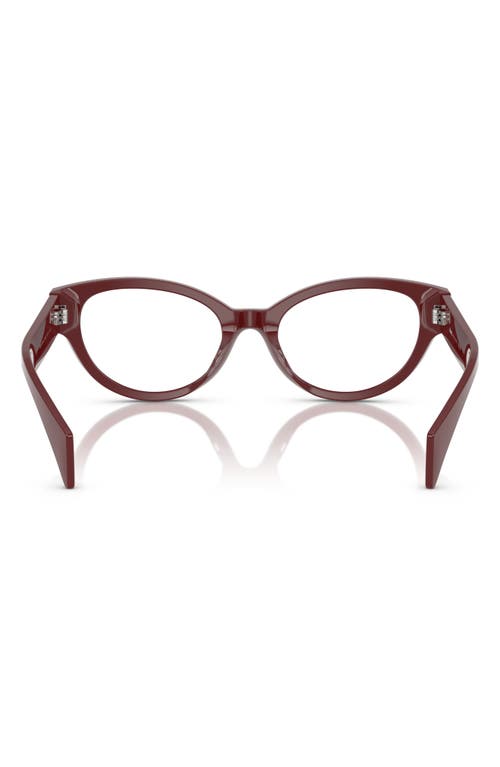 Versace 53mm Cat Eye Optical Glasses In Bordeaux