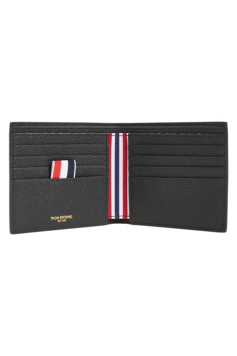 Pebbled Leather Bifold Wallet, Alternate, color, BLACK