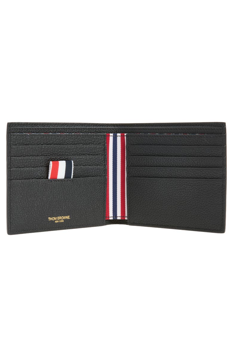 Thom Browne Leather Card Holder, Alternate, color, Black