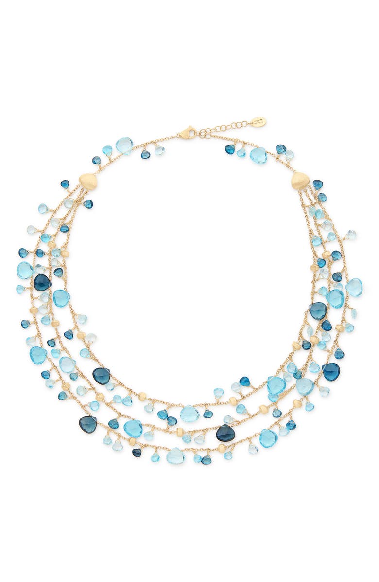 Marco Bicego Paradise Mixed Topaz Charm Necklace, Main, color, 