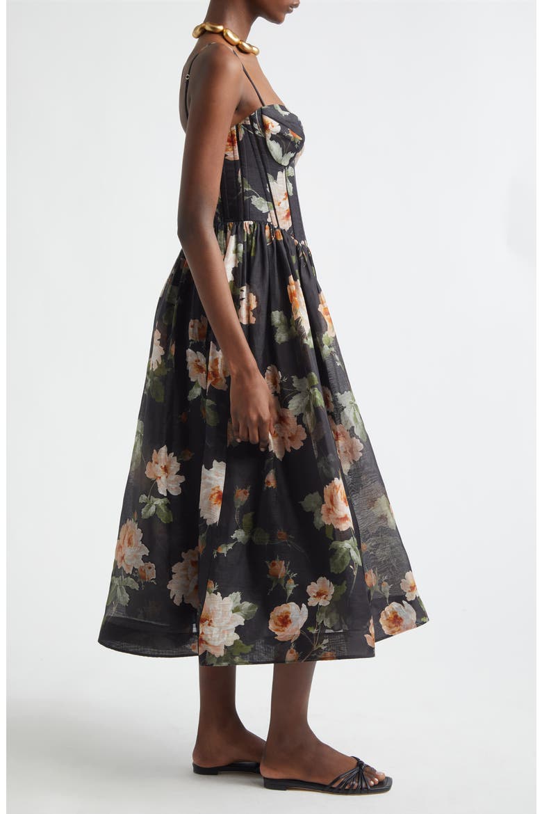 zimmermann natura linen silk corset midi dress Zimmermann, Natura Draped Linen-Silk Midi Dress Wedding Dress Save 47%