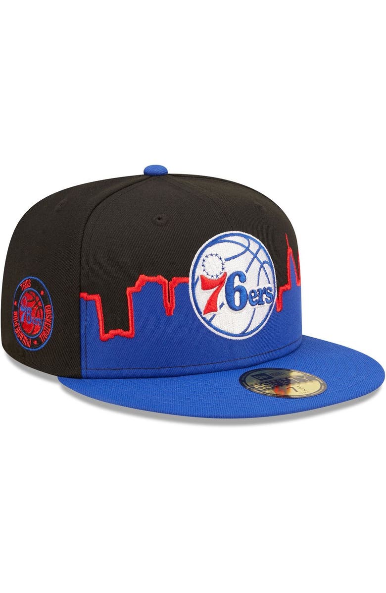 New Era Men's New Era Royal/Black Philadelphia 76ers 2022 Tip-Off 59FIFTY Fitted Hat, Main, color,