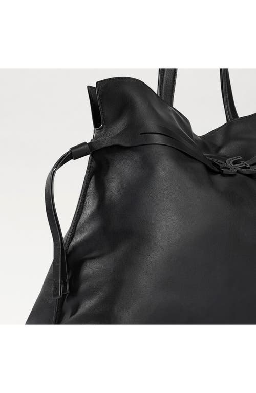 Sam Edelman Large Poppy Drawstring Leather Crossbody Bag In Black
