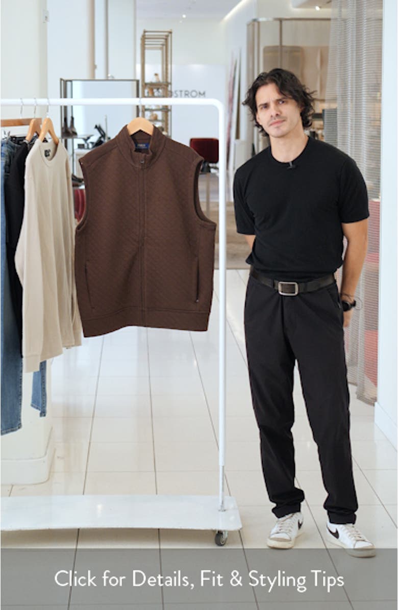 Micro Quilted Cotton Zip-Up Vest, sales video thumbnail