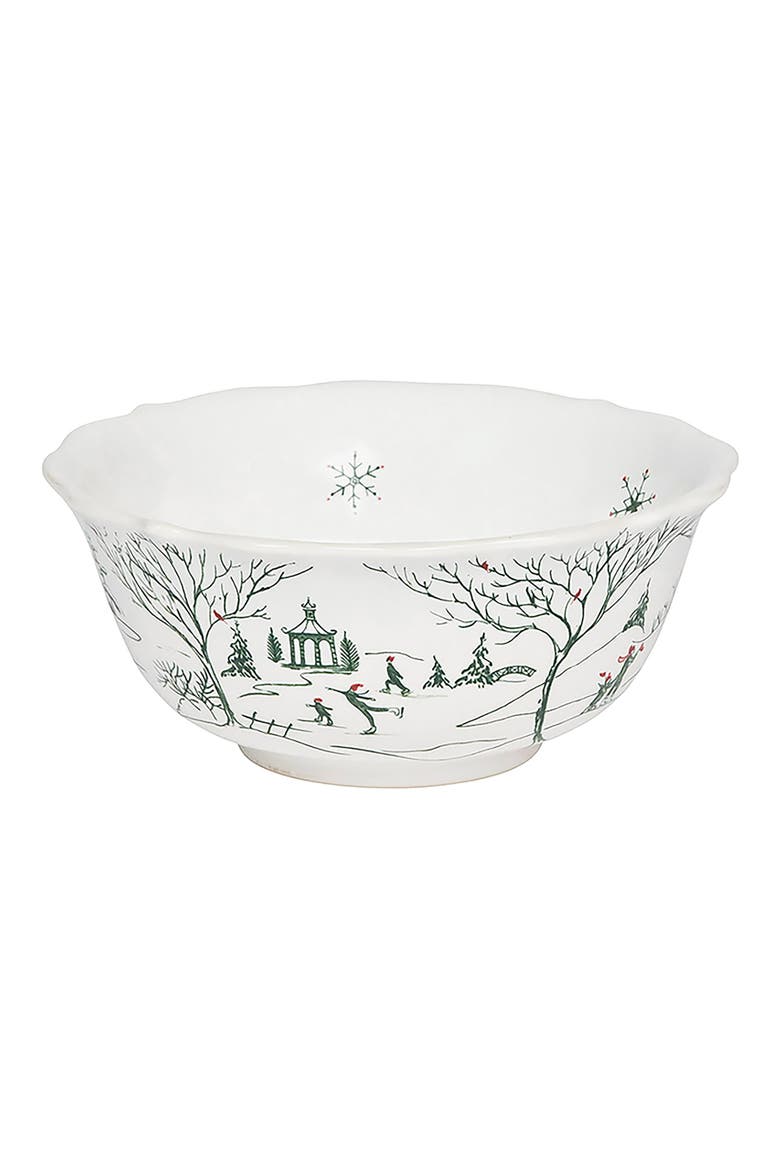 Country Estate Winter Frolic Ice Cream Bowl, Alternate, color, EVERGREEN
