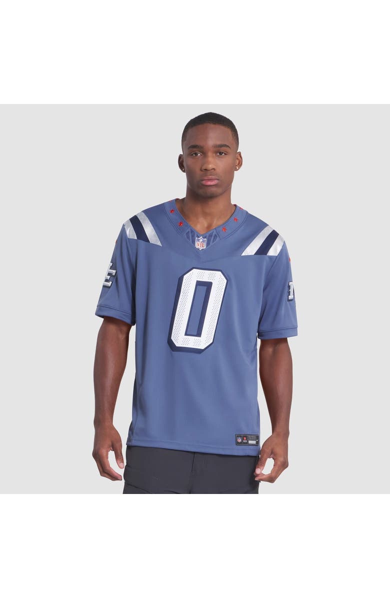 Nike Men's Nike Christian Gonzalez Storm Blue New England Patriots 2025 Rivalries Collection Limited Jersey, Alternate, color, Blue