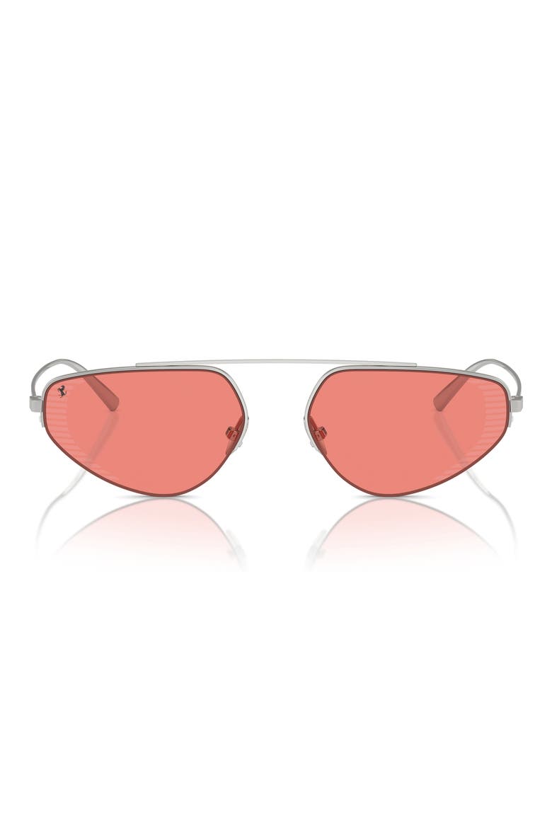 58mm Irregular Sunglasses, Main, color, SILVER / RED