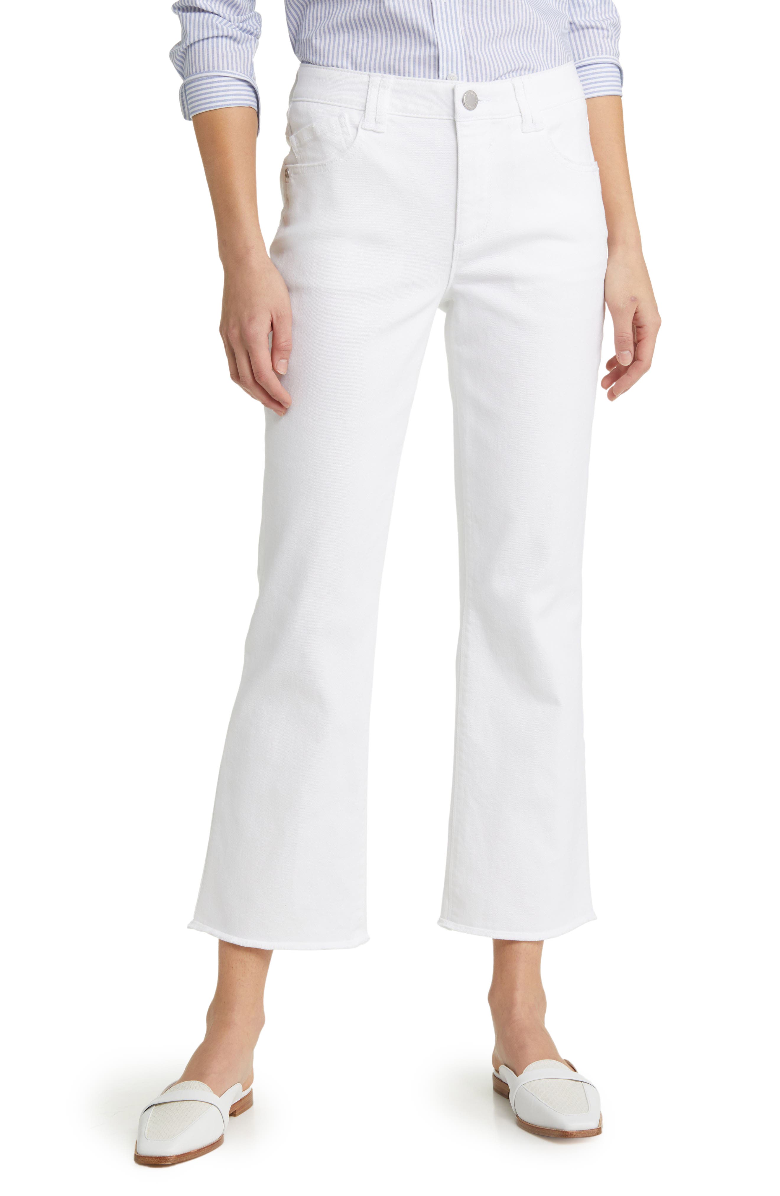 Wit & Wisdom Tatum 'Ab'Solution Frayed High Waist Ankle Flare Jeans