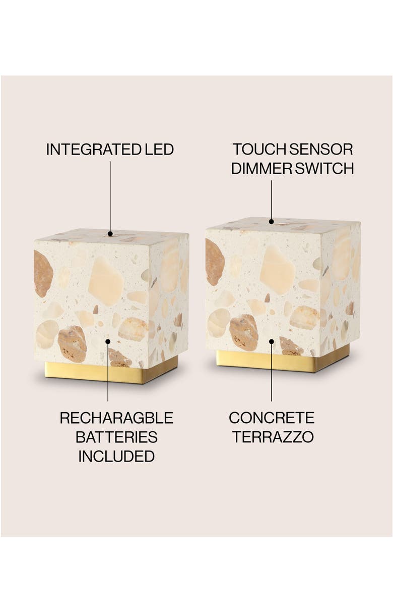 JONATHAN Y Lara Modern Glam Terrazzo Rechargeable/Cordless Dimmable Integrated LED Mini Table Lamp with Touch Sensor, Alternate, color, Multi-Color