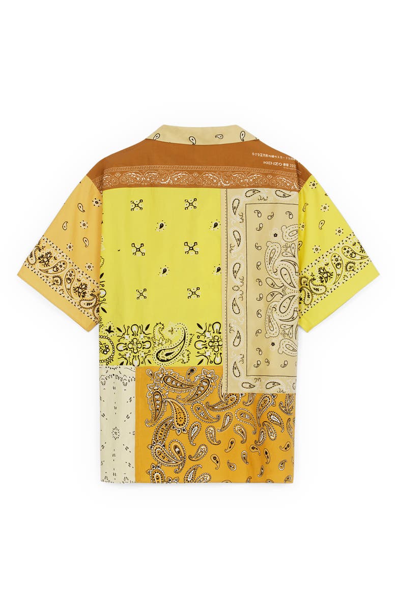 KENZO Patchwork Bandana Print Short Sleeve Button-Up Shirt, Alternate, color, 