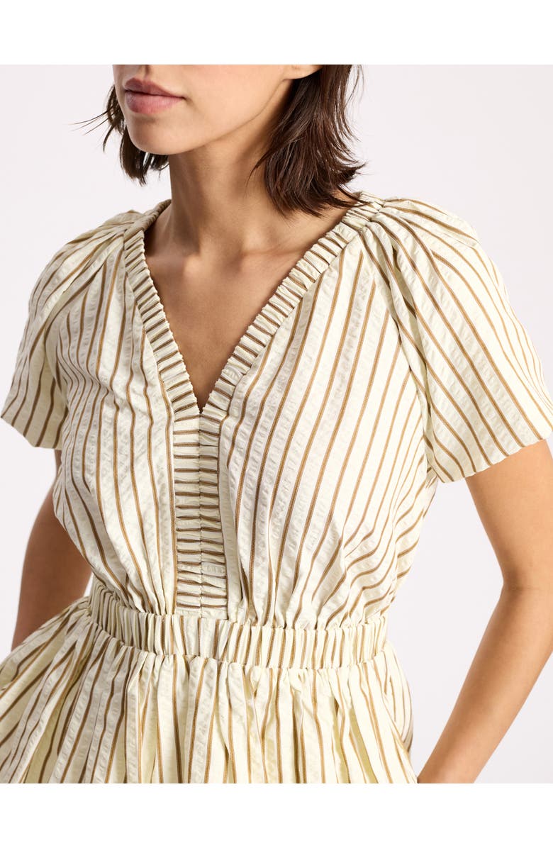 Albaray Stripe Cotton Bubble Hem Top, Alternate, color, Neutral