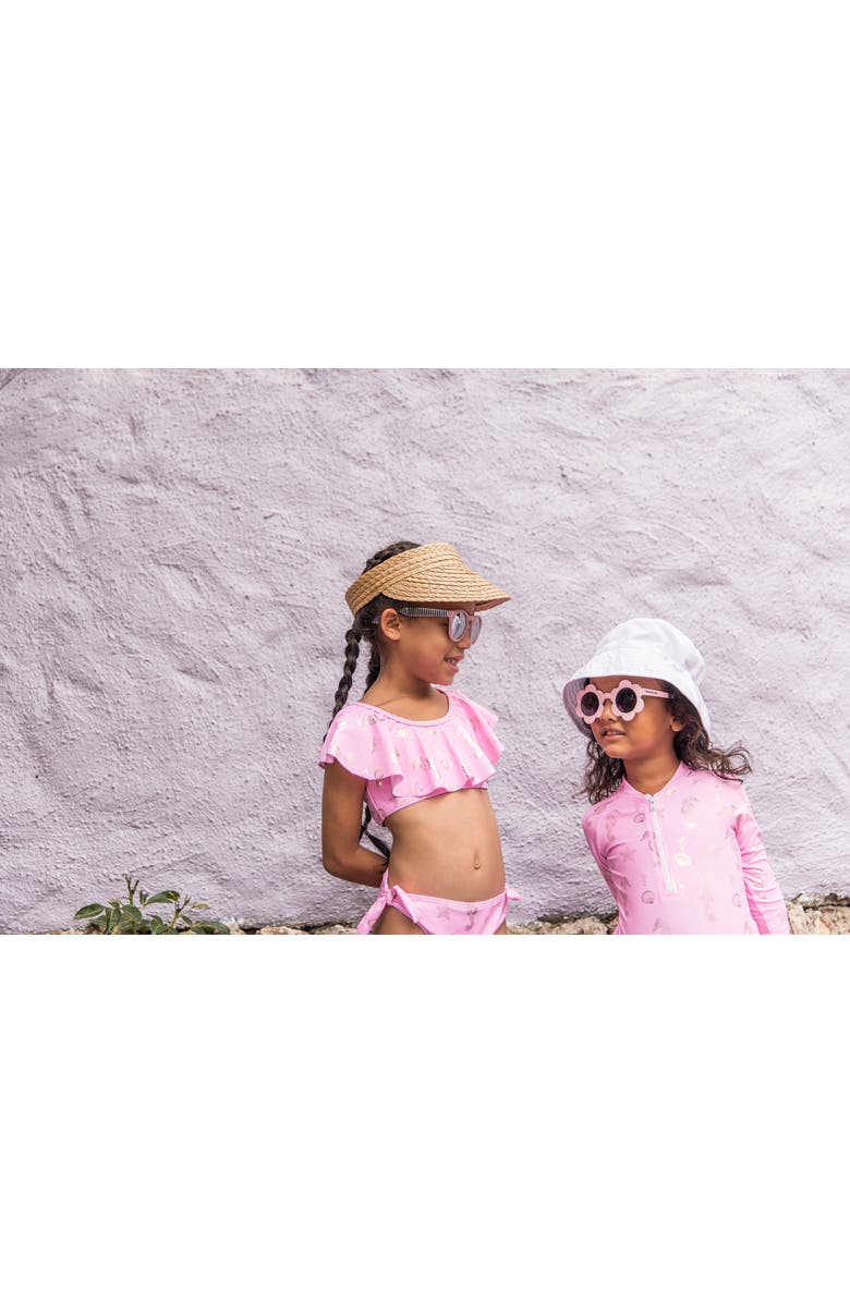 Snapper Rock Seahorse Sparkle Long Sleeve Rashguard Swimsuit, Alternate, color,