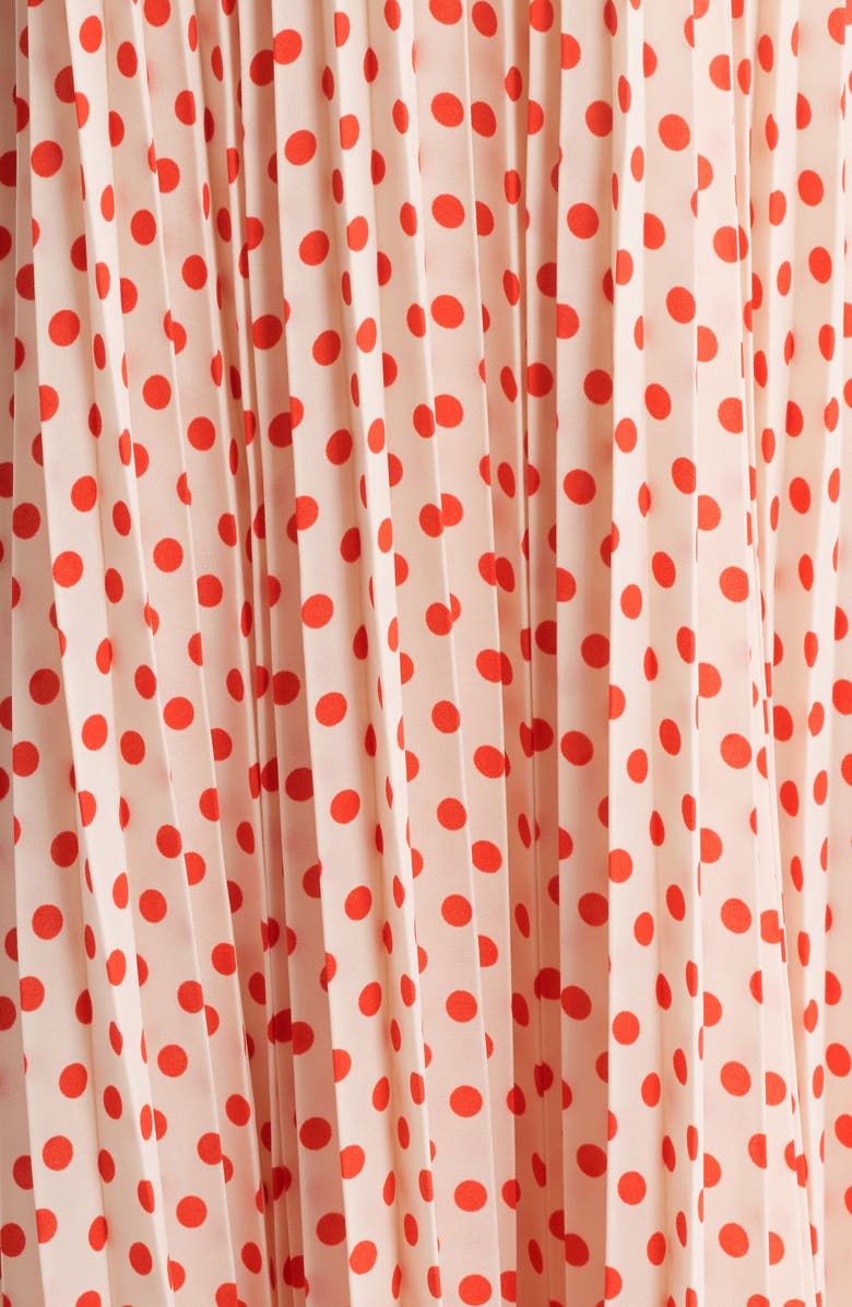 Lucy Paris Shanina Rose Pleated Sleeveless Maxi Dress, Alternate, color, Cream Red