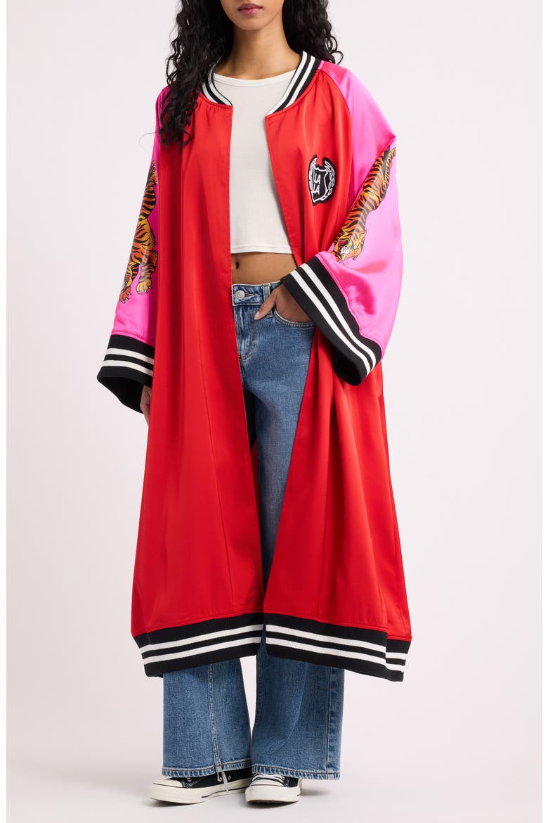 Take Up Space Kimono Bomber, Main, color, PINK/RED