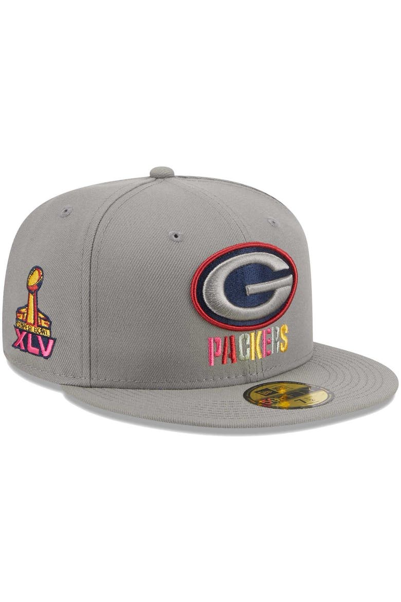 Men's New Era Gray Green Bay Packers Color Pack 59FIFTY Fitted Hat, Alternate, color, Gray