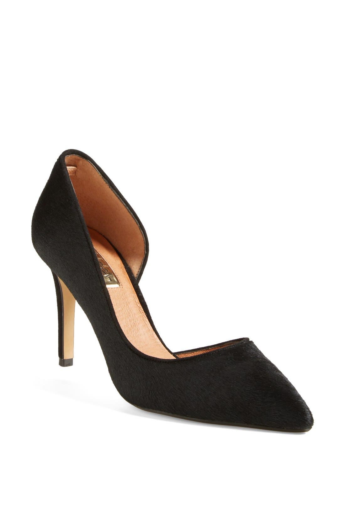 'Marlie' Pointy Toe Pump, Main, color, BLACK PONY HAIR PRINT