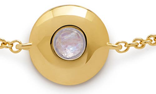 Monica Vinader Bezel Birthstone Station Bracelet In Gold