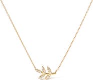 Haus of Brilliance 10K Yellow Gold 1/10 Cttw Diamond Leaf and Branch Pendant Necklace
