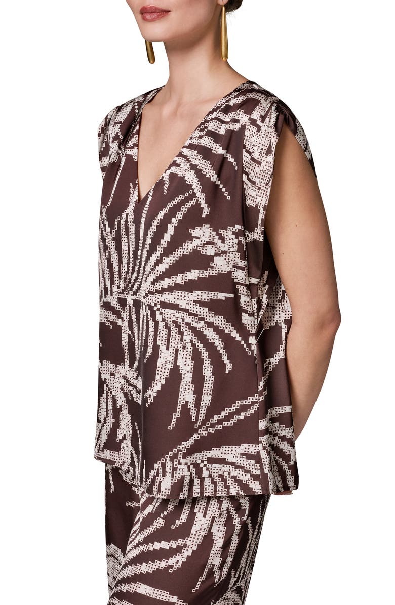 Donna Karan New York Print Cap Sleeve Top, Alternate, color,