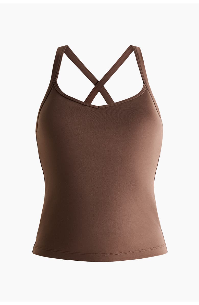 H&M Integral-bra Sports Top With Softmove, Alternate, color, Mocha