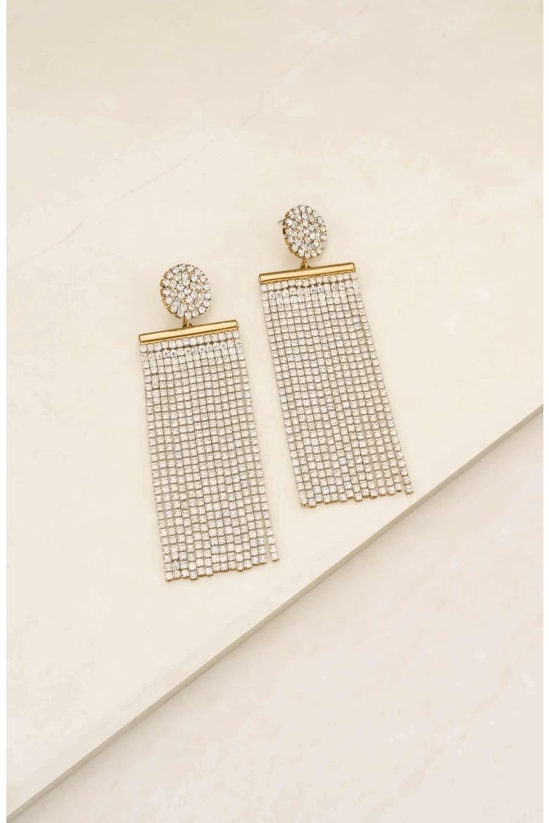 Movement Crystal Drop Earrings, Alternate, color, GOLD